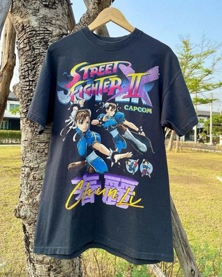 Rare Street Fighter II Graphic Basic Black Graphic T shirt Reprint S-5XL