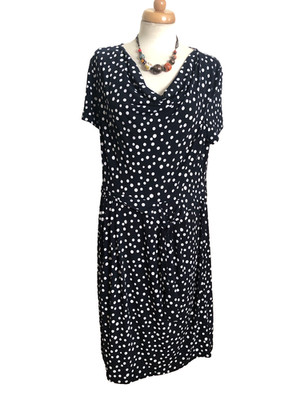 SOMMERKLEID  GERRY WEBER GR.42 DUNKELBLAU POLKADOTS WEISS  SEHR APART 