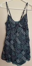 EDC Esprit Blue Paisley Patch Spaghetti Strap Casual Blouse Top Cami Small Women