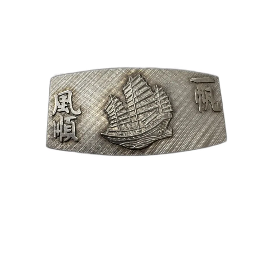 Vintage Hong Kong Sterling Silver Money Clip – Chinese Junk Ship “Smooth Sailing - Image 2 of 4