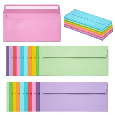 SLAPAFLIFE 50 Pack Business Envelopes #10, 4.13 X 9.49 Inches Colored Envelopes Self Seal