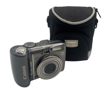 Canon PowerShot A590 is getestet - Digital Kamera + schöne Original Aufbewahrung