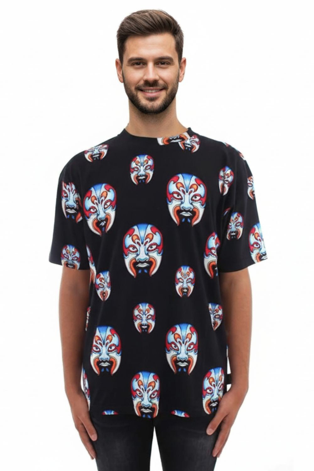 Custo Barcelona Herren T-Shirt aus Baumwolle schwarz Masken S 15790₽