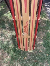 Vintage L.L. Bean Kids 56” Large Wood Pull Sled 1003705 Made In Canada Perfect