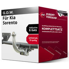 Für Sorento III UM (G.D.W.) Anhängerkupplung abnehmbar + E-Satz 13pol universell