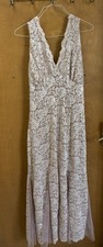 New Candalite Women  s Lace Illusion Sheer Floral Prom Formal Dress Sz. L