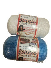 Pepperell Bonnie Craft Cord Lot Of 2 White, Blue 6mm 200 yards. Macram Knitting