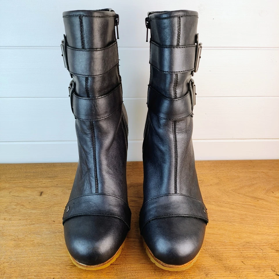 CAT Caterpillar X Shontelle Collab US 9 M Boots 4" Sculpted High Heel Black -ish - Image 2 of 4