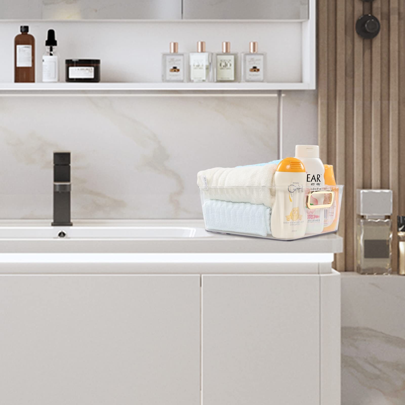 Idotry 6-Pack Clear Pantry Storage Bins, Plastic Organizer Bins