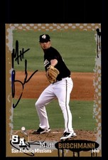 Signed Baseball Card Auto 2010 Grandstand San Antonio Missions Matt Buschmann