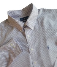 Ralph Lauren Cotton Poplin Pink Navy Tattersall Check Shirt Button Down Mens L