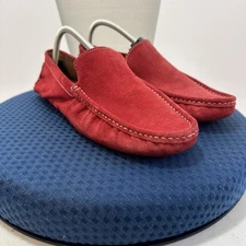 Scandia Woods Mens Suede Loafer Driving Moccasin Red 9.5M Ivy League Classiccore