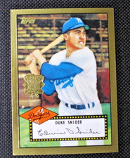 2002 Topps '52 Reprints Autographs Edwin Duke Snider [Gold] #52R2 Dodgers AU EX