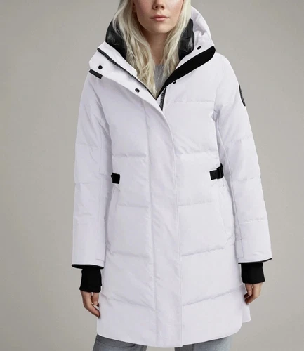 Parka piumino donna CANADA GOOSE nero etichetta 'Bennett' bianco taglia small $1175 NUOVO