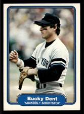 1982 Fleer - Bucky Dent #33 New York Yankees