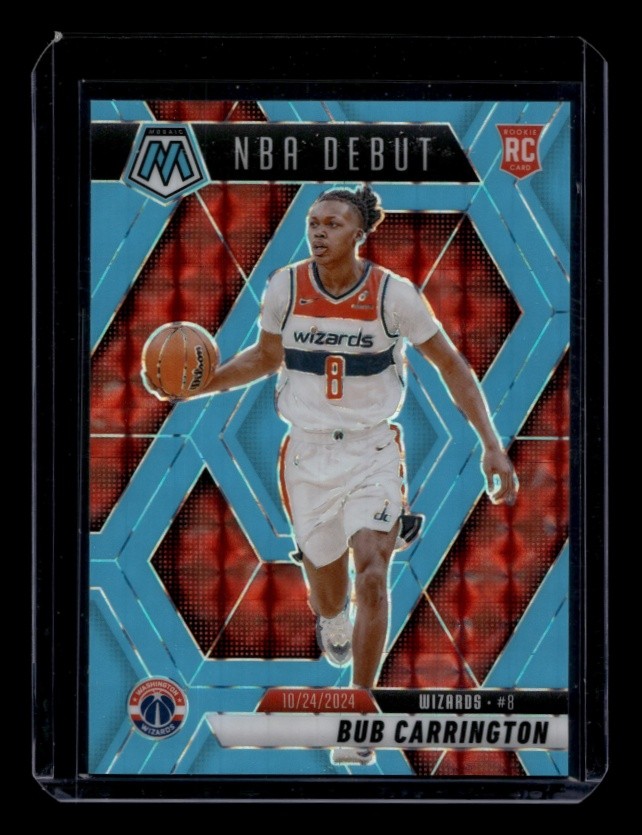 2024-25 Mosaic Basketball Bub Carrington #259 Rookie Blue Fluorescent /75