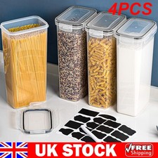 4X Containers Airtight Food Storage Kitchen Accessories Cereal Tub Lid Boxes Set