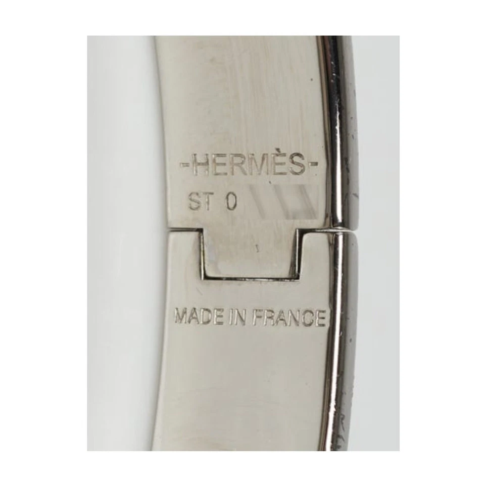 Hermes 黑色珐琅镀钯 Clic-H 窄 PM 手镯 — 第 2/4 张图片