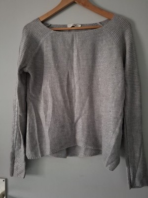 VICOLO Strickpullover Grau/Silber Gr. S/M Feingestrickt Wie Neu!