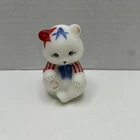 Fenton Patriotic Sitting Bear July 4 Stars And Stripes Hand Painted Glass (D)