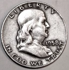 1958-D Franklin Half Dollar - Very Fine - #1038EB