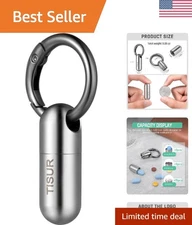 Compact Waterproof Pill Case Keychain - Stylish Titanium Holder for Travel