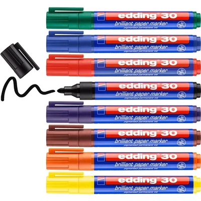 Edding 30 Brilliant Paper Marker Flipchart Marker | Präsentation Farbe wählbar! - Bild 1 von 3