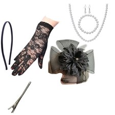 JinYu Fascinator Hats Set for Women Tea Party Wedding Flower Mesh Veil Fascin...