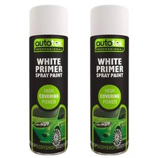 AutoTek White Primer Multi-Purpose Aerosol Spray Paint 500ml x2
