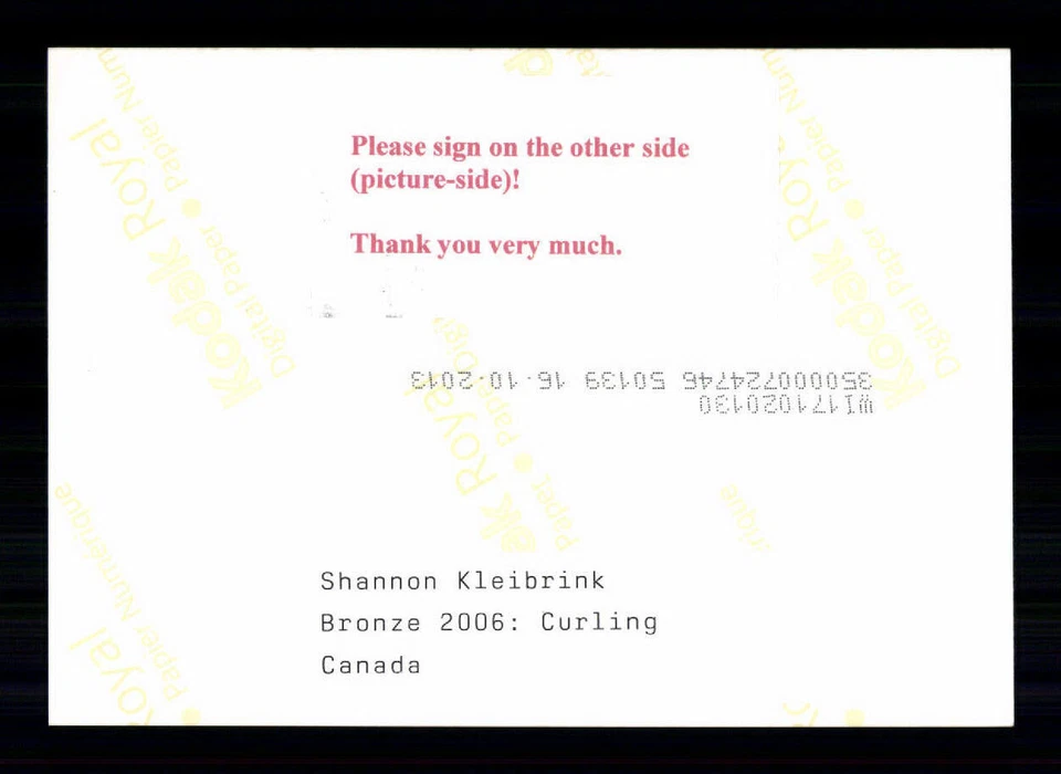 Shannon Kleibrink Foto Original Signiert Curling + A 239165 - Bild 2 von 2