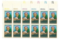 1978 13-cent US stamps Black Heritage Harriet Tubman plate block of 12 stamps