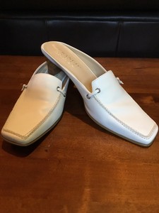 franco sarto white mules