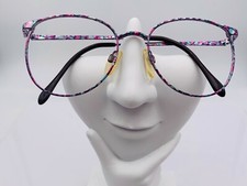 Vintage Charmant 428 Blue Pink Metal Oval Sunglasses Frames Japan