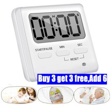 Kitchen Electronic Timer LCD Digital Countdown Magnetic White Timer With Stand