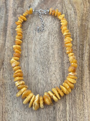 Sterling Silver Jay King Mine Finds Graduated Butterscotch Amber Necklace 20 