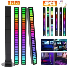 2/4x RGB Sound Activated Music Rhythm Lamp Bar Wireless LED Ambient Lights
