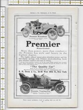 Premier Runabout Touring Car automobile 1907 magazine print ad