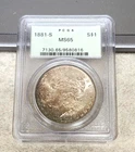 1881-S Morgan Dollar - Nice Subtle Toning - MS65 - PCGS - Old Green Label