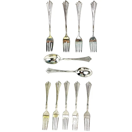 Wm Rogers Royal Plume Flatware Lot of 11 International Silver Plate Forks Spoons