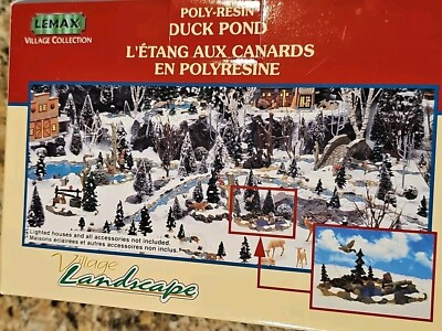 LEMAX Christmas Village Landscapes ''Duck Pond'' Poly-Resin NEW