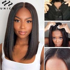 UNice Malaysian Bob Straight V Part Wig Human Hair Wear and Go Glueless Lace Wig