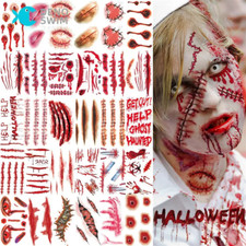Halloween Lifelike Bloody Wound Scary Waterproof Temporary Tattoo Stickers