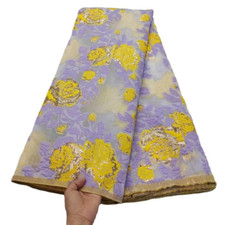 5yd DIY Flower Embroidery Mesh Lace Fabric African French Tulle Material Dress
