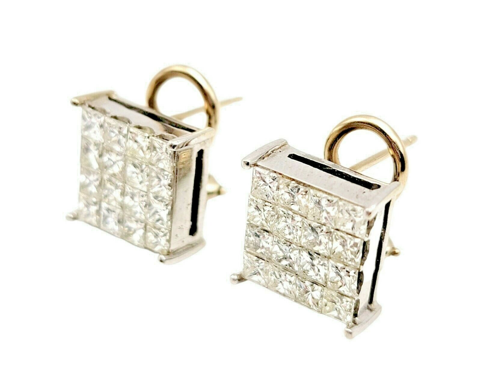 Earrings Diamond Quad Square Modified Brilliant 2… - image 2
