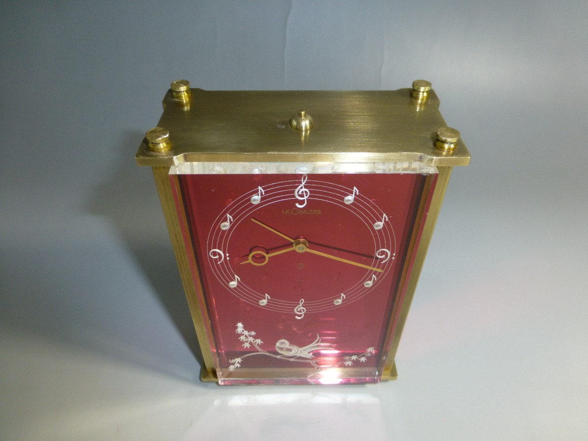 VINTAGE JAEGER LECOULTRE 8 JOURS RÉVEIL MUSICAL REUGE BOÎTE À MUSIQUE OISEAU DEVANT | eBay