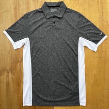 NIKE GOLF TOUR PERFORMANCE DRI FIT Polo Shirt Men  s sz ST Heather Gray White