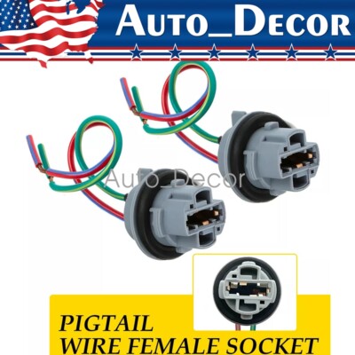 7440 Pigtail Bulb Wire Female Socket Front Turn Signal Light Harness Connector