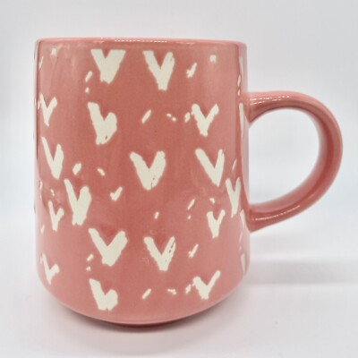 Thyme & Table Heart Coffee Mug Tea Cup Pink White Valentines Mint Condition