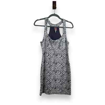 Free People Leopard Jacquard Knit Racerback Dress White Black Size S