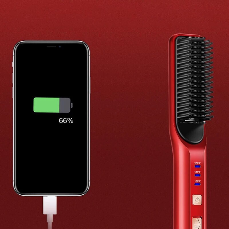 USB Wireless Charging Mini Portable Hair Straighter With Power Bank Option